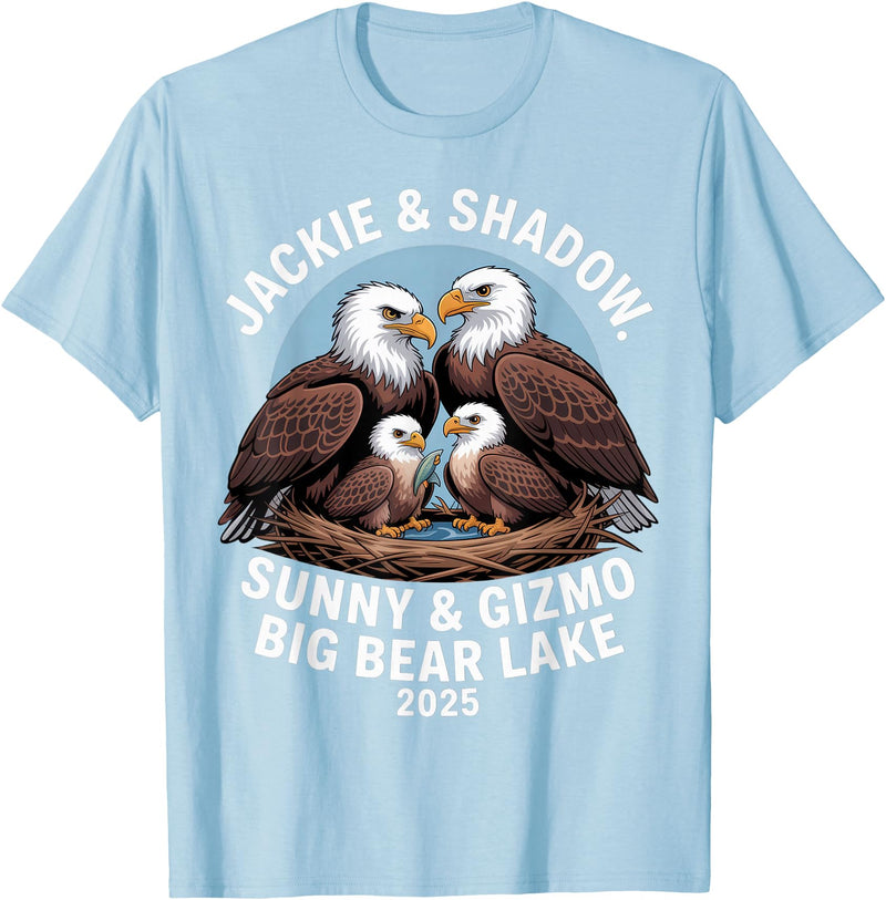 Nature Wildlife Art Prints Jackie & Shadow Sunny & Gizmo Big Bear Lake 2025 Eagle T-Shirt - Baby Blue
