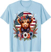 Funny July 4th Highland Cow Farm Lovers Gift Ideas Cute Highland Cow Florals 4th of July USA Flag Patriotic T-Shirt - Baby