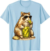 Pickle Munching Guinea Pig Designs Funny Guinea Pig Pickle Lover T-Shirt - Baby Blue