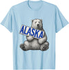 Unknow Carmela Polar Bear Holding Alaska Sign Vintage Alaska Lover T-Shirt - Baby Blue
