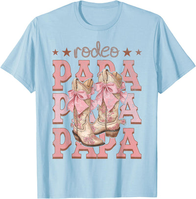 Country Cowgirl Western Family Matching Rodeo Papa Pink T-Shirt