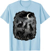 Midnight Woodland Rabbit Art Apparel Graphic Tees Creepy Black Rabbits Moonlit Forest Gothic Horror Halloween T-Shirt - Baby