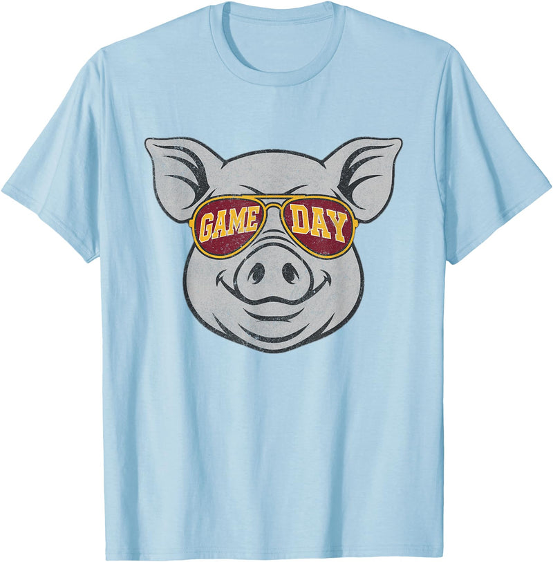 Game Day Pig Tee-TShirt Gifts Game Day Pig T-Shirt - Baby Blue