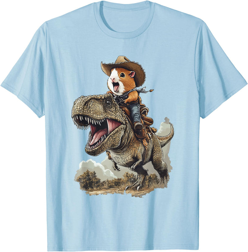 Animal Cowboy Guinea Pig Rex Cowboy T-Shirt - Baby Blue