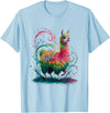 Colorful Watercolor Animal Designs Lama Men's Women's Colourful Watercolour Llama T-Shirt - Baby Blue