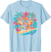 Summer Vibes Highland Cow Funny Beach Vacation Tee Tropical Highland Cow Summer Vibes Funny Beach T-Shirt - Baby Blue