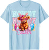Highland Cow Easter Cute Western Farm Apparel Howdy Easter Cute Highland Cow Bunny Ears Western Easter T-Shirt - Baby Blue