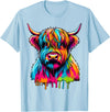 Cute Highland Cow Gifts Colorful Highland Cow T-Shirt - Baby Blue