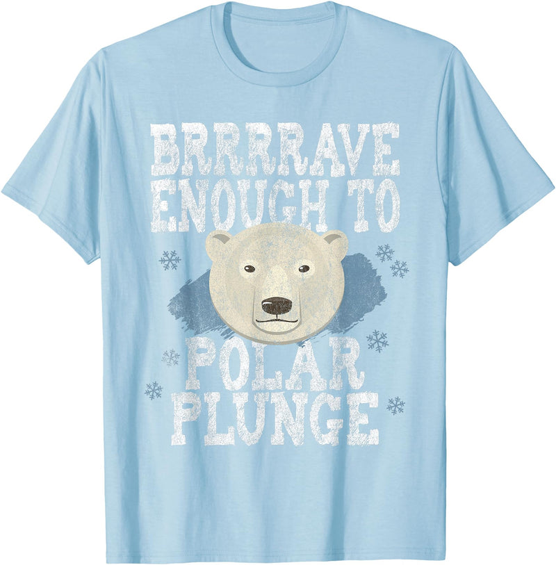 Take The Plunge Designs Funny Polar Bear Plunge Joke - Brrrr Cold Water Event T-Shirt - Baby Blue