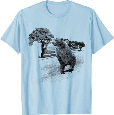 Skater Bear Skating Skateboard T-Shirt