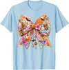 Summerween Tees NYC Summerween Bow Coquette Summer Halloween Ghosts Beach Coffee T-Shirt - Baby Blue