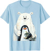 click here for better animal tees cute Polar bear and penguin bird fish lovers animal friends T-Shirt - Baby Blue