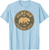Vintage Glacier National Park Souvenir Shirts Retro Glacier National Park Montana Women Men Kids Hiking T-Shirt - Baby Blue