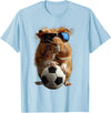 Animal Soccer Design Guinea Pig Soccer T-Shirt - Baby Blue