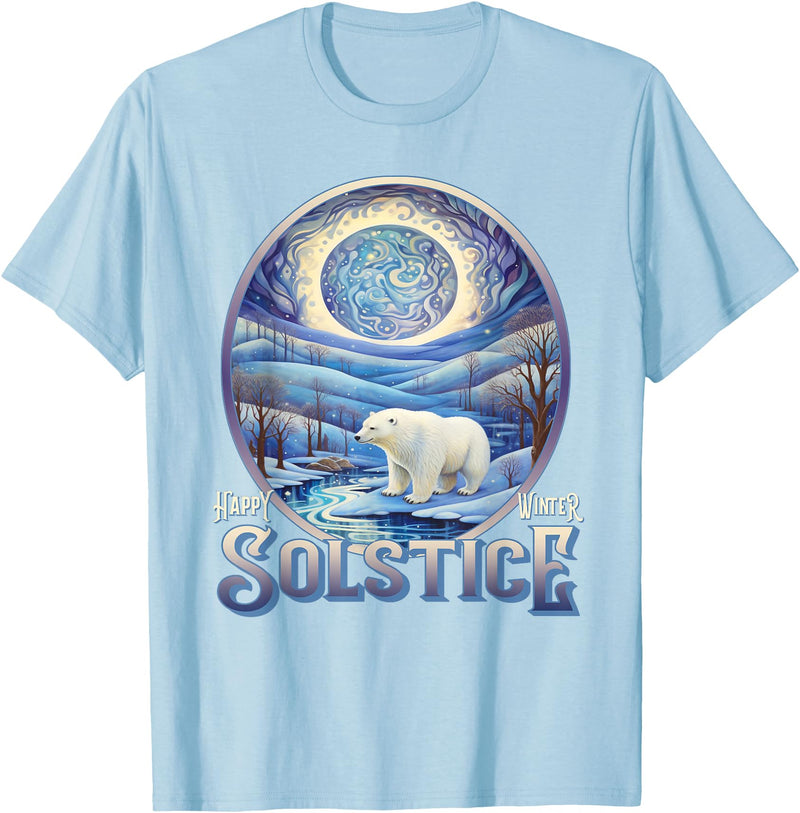 Winter Solstice Gifts by PLOLDS Happy Winter Solstice Yule Polar Bear T-Shirt - Baby Blue