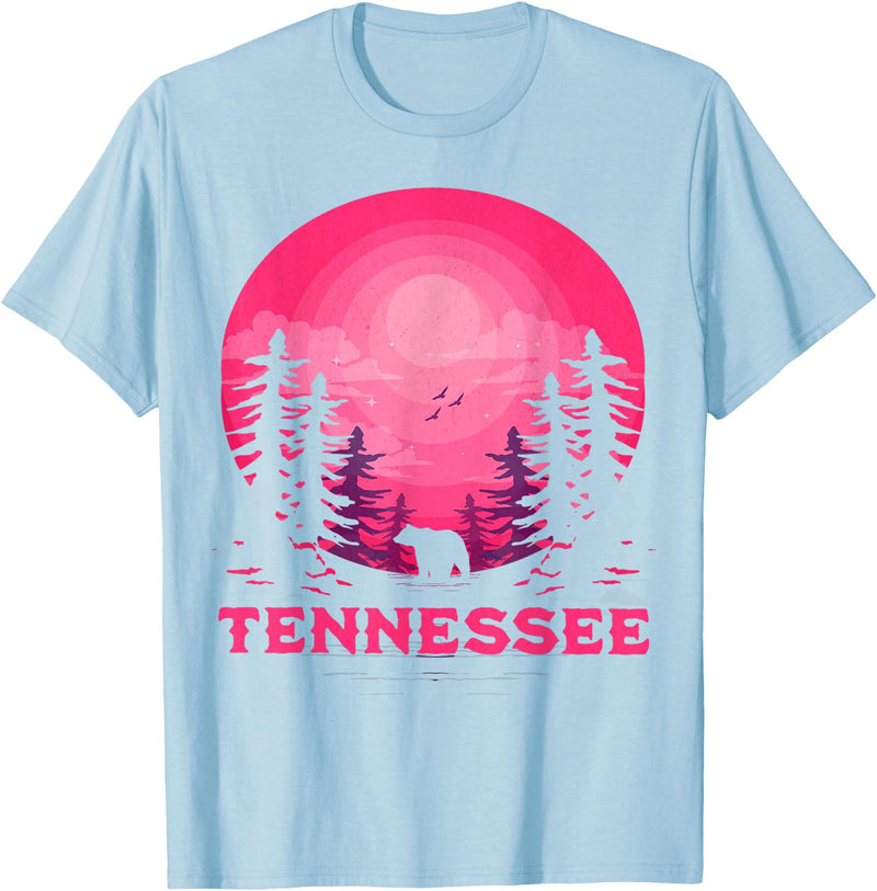 Smoky Mountains Tennessee Hike Outdoor Tennessee Bear Nature Outdoors T-Shirt - Baby Blue