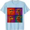 Colorful 4 Photos Animals Giraffe Sunglasses Funny Faces Collage Pop Art T-Shirt - Baby Blue