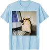 Funny Hamster Meme Cyber Hamster Meme Smoking Humor Computer T-Shirt - Baby Blue
