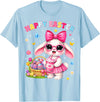 Happy Easter Coquette Easter Egg Rabbit Bunny Women Girl Kid T-Shirt in Baby Blue