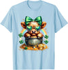 St. Patricks Day Highland Cow Highland Cow Tees St. Patricks Day Highland Cow Highland Cow T-Shirt - Baby Blue