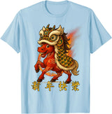 Chinese New Year of Fire Horse 2026 Funny Tee Year of The Fire Horse Zodiac Funny Chinese New Year 2026 T-Shirt - Baby Blue