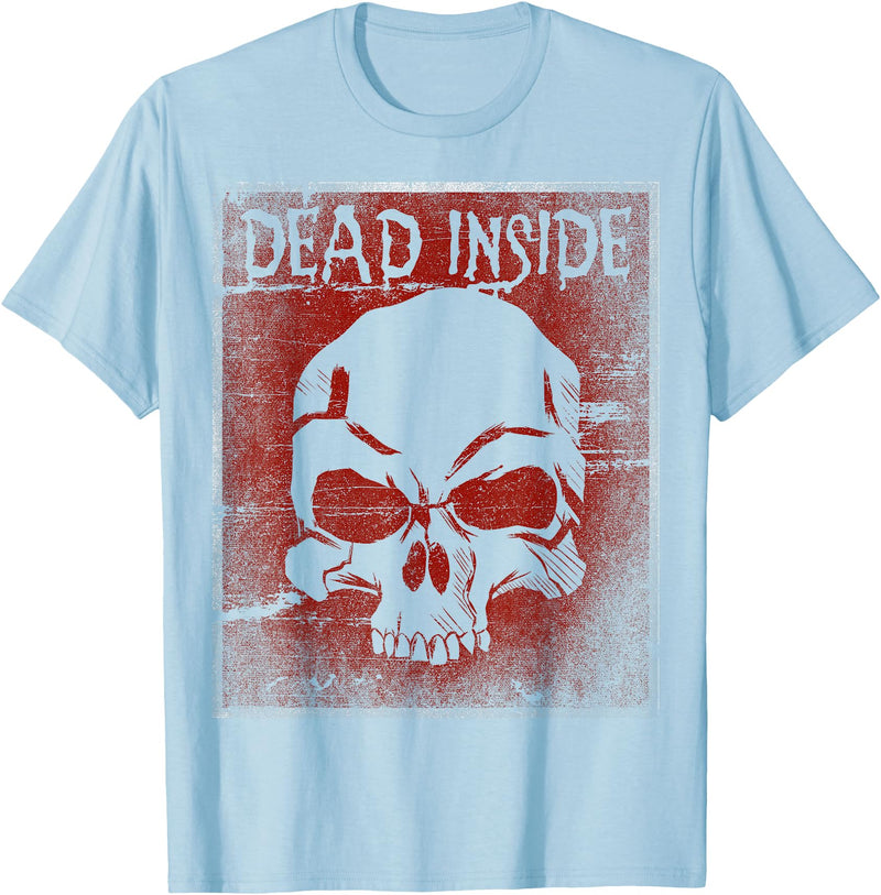 Scary Halloween Statement Costumes Dead Inside Skull scary Halloween T-Shirt - Baby Blue