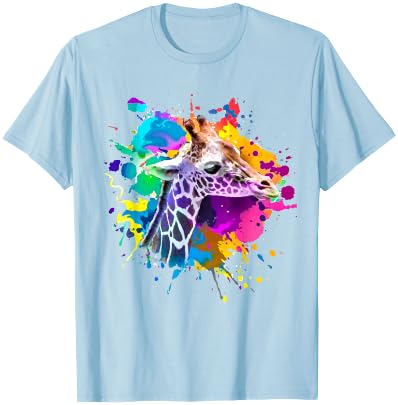 Funny Giraffe Gift Ideas Colorful Giraffe Graphic Cute Giraffe cool Animal lover T-Shirt - Brown