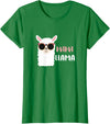 funny Mama Llama Co. Mama Llama, llama wearing sunglasses gift for women T-Shirt - Kelly Green