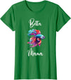 Betta Fish Family TShirtz & More Betta Mom Betta Fish Mama T-Shirt - Women's X-Small Black V-Neck Short Sleeve Cotton Polyester Modern Humor T-Shirt - Kelly Green