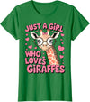 Funny Giraffes lover Just A Girl Who Loves Giraffes T-Shirt - Kelly Green