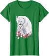 Mama Polar Bear and Baby Cub for Girls and Women T-Shirt - Kelly Green
