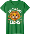 Magical and Funny Lion lover Gifts Just a Girl who loves Lions T-Shirt - Kelly Green