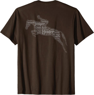 Horse Lovers T-Shirts and Gifts Hunter Jumper Equestrian T-Shirt Black Unisex-Adults Classic Fit Short Sleeve Crew Neck T-Shirt S - Brown