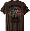 Mines So Big I Have To Use Two Hands Fishing Dad Men's Fishing Graphic On-Back Mines Big Use Two Hands Funny T-Shirt - Brown