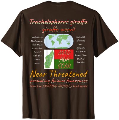 ETCreations Giraffe Weevil T-Shirt - size chart