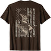 Fishing and Hunting Outdoors Designs Hunting and Fishing American Flag (Design on Front and Back) T-Shirt - size chart