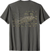 Great American Outdoors Camo Designs Fishing American Flag Camo Bass Fish (Design on Back) T-Shirt - Asphalt Grey