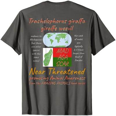 ETCreations Giraffe Weevil T-Shirt - size chart