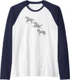 Trendy Apparel Trendy Classic Centered Horses Stacked Raglan Baseball Tee - Navy Blue/White