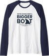 Green Cow Land We're Gonna Need A Bigger Boat Raglan Baseball Tee - Navy Blue/White