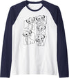 Disney Lion King Simba Portrait Panels Raglan Baseball Tee - Navy Blue/White