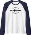 Oregon Bear Gift Tees Oregon Bear Shirt | Crater Lake National Park Gift Raglan Baseball Tee - Navy Blue/White