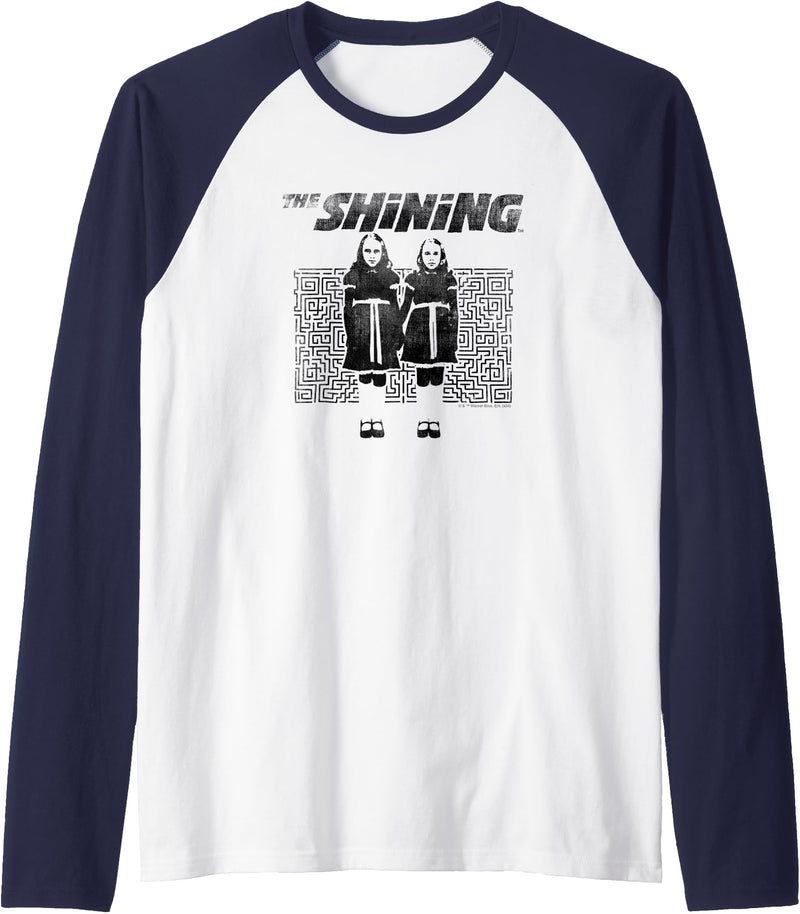 The Shining Twins Maze Raglan Baseball Tee - Navy Blue/White