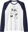 Orca whale Anatomy, Marine Biologist Polar Bear Anatomy, Bear Lover, Marine Biologist Raglan Baseball Tee - Navy Blue/White