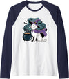 Golden Retriever Witch Dog Halloween Fun Halloween Witch White English Cream Golden Retriever Dog Raglan Baseball Tee - Navy