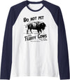Do Not Pet The Fluffy Cows American Bison Vintage Raglan Baseball Tee - Navy Blue/White