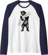 Retro Vintage California Flag Bear Shirt Bear Hug I Love California Shirt Art-Retro Vintage Cali Bear Raglan Baseball Tee - Navy Blue/White