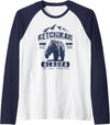 Ketchikan Alaska Souvenir Gift Shirts Vintage Bear Ketchikan Alaska Shirt - Ketchikan AK Raglan Baseball Tee - Navy Blue/White