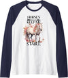 Horses keep me stable Designs Horses Keep me Stable Raglan Baseball Tee - Navy Blue/White