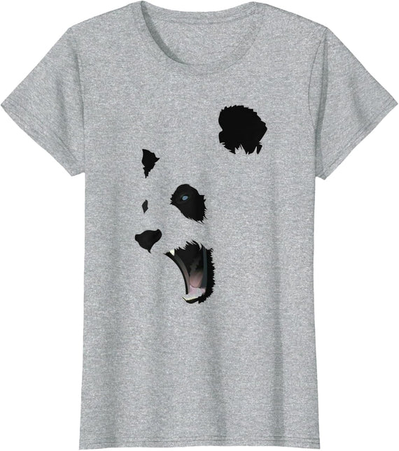 Angry Halloween Panda Bear Face T-shirt Costume Mens Gift T-Shirt - Heather Grey